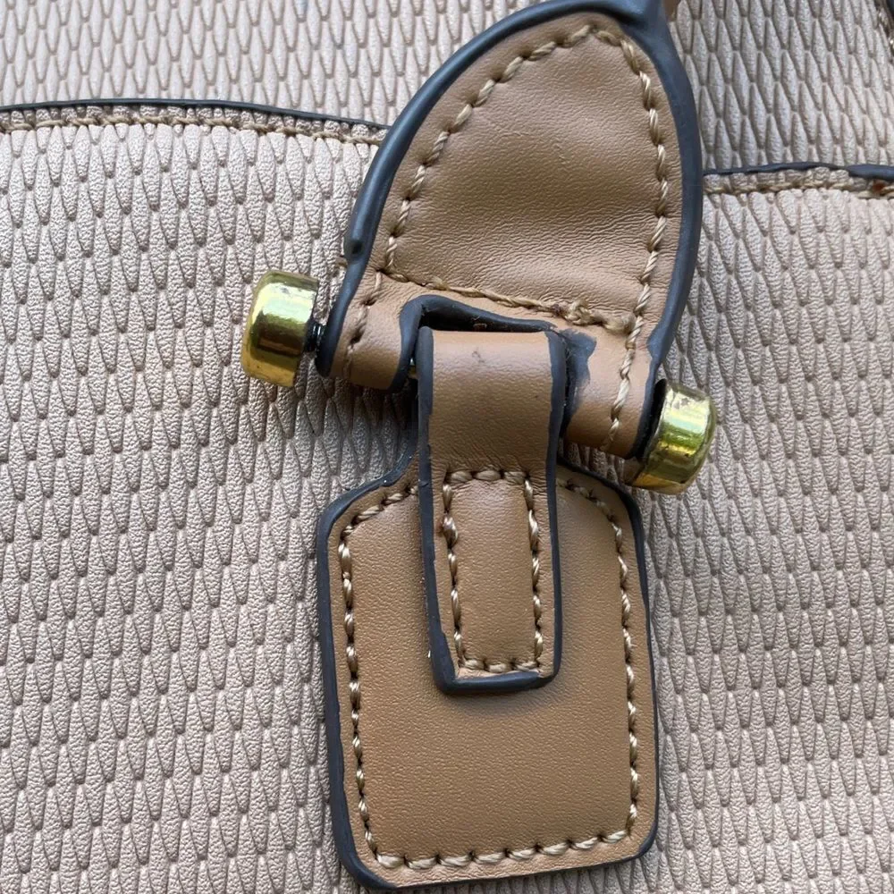 Adrienne Vittadini Beige Tan Laptop Tote Bag
